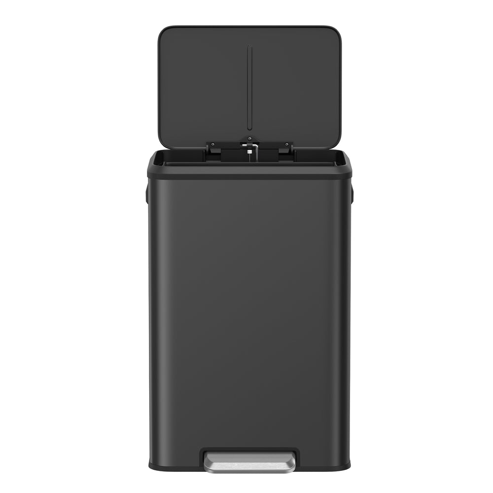 10.5-Gallon (40L) Kitchen Trash Can with Lid and Wide Foot Pedal - Black