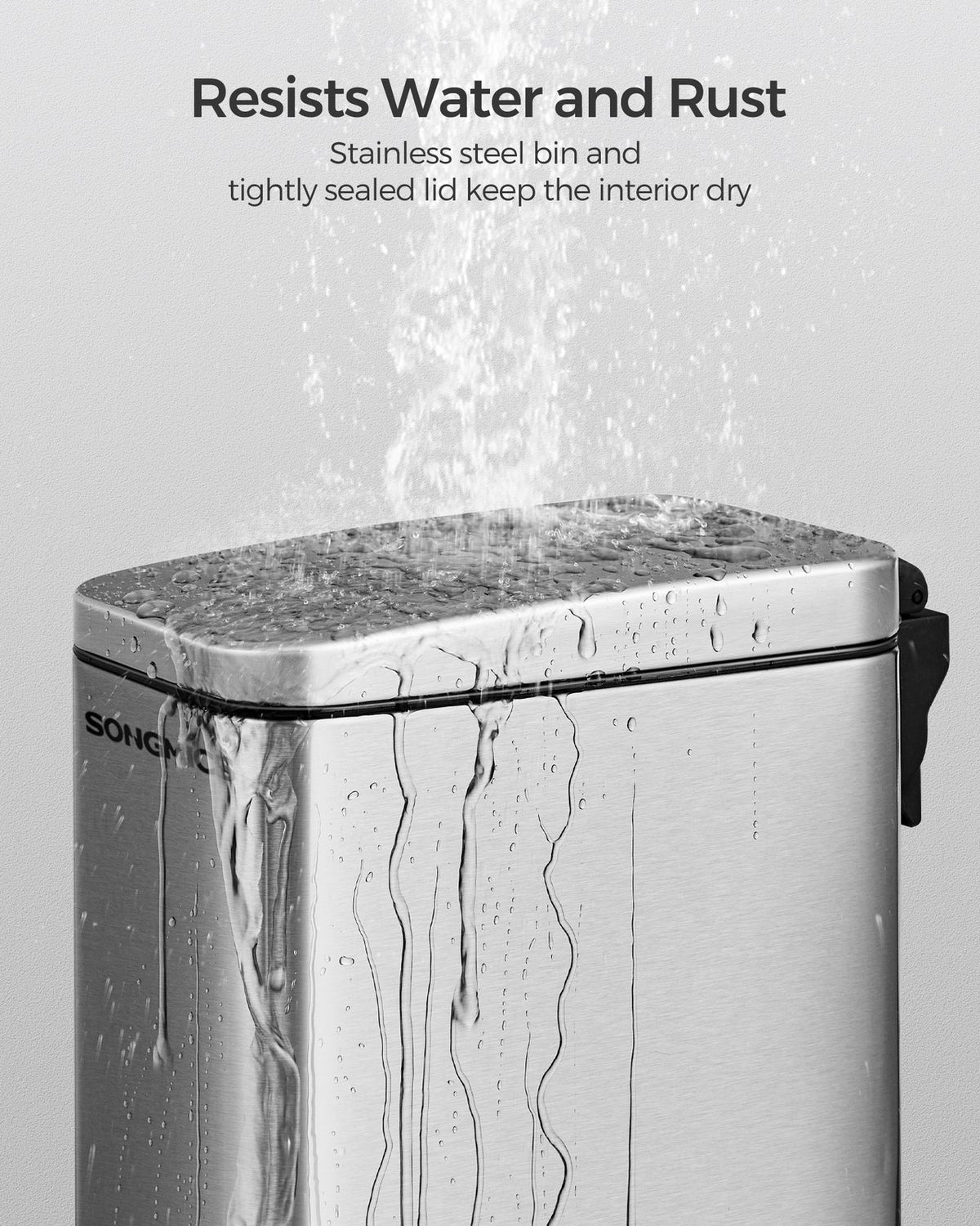 Trash Can - 1.3 Gallon - Stainless Steel - Soft-Close Lid