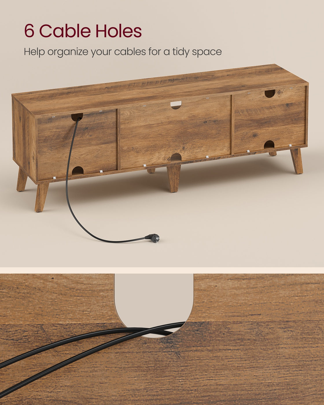 TV Stand for 65-Inch TVs - Entertainment Center with Adjustable Shelf - 58-Inch Long Media Console Table