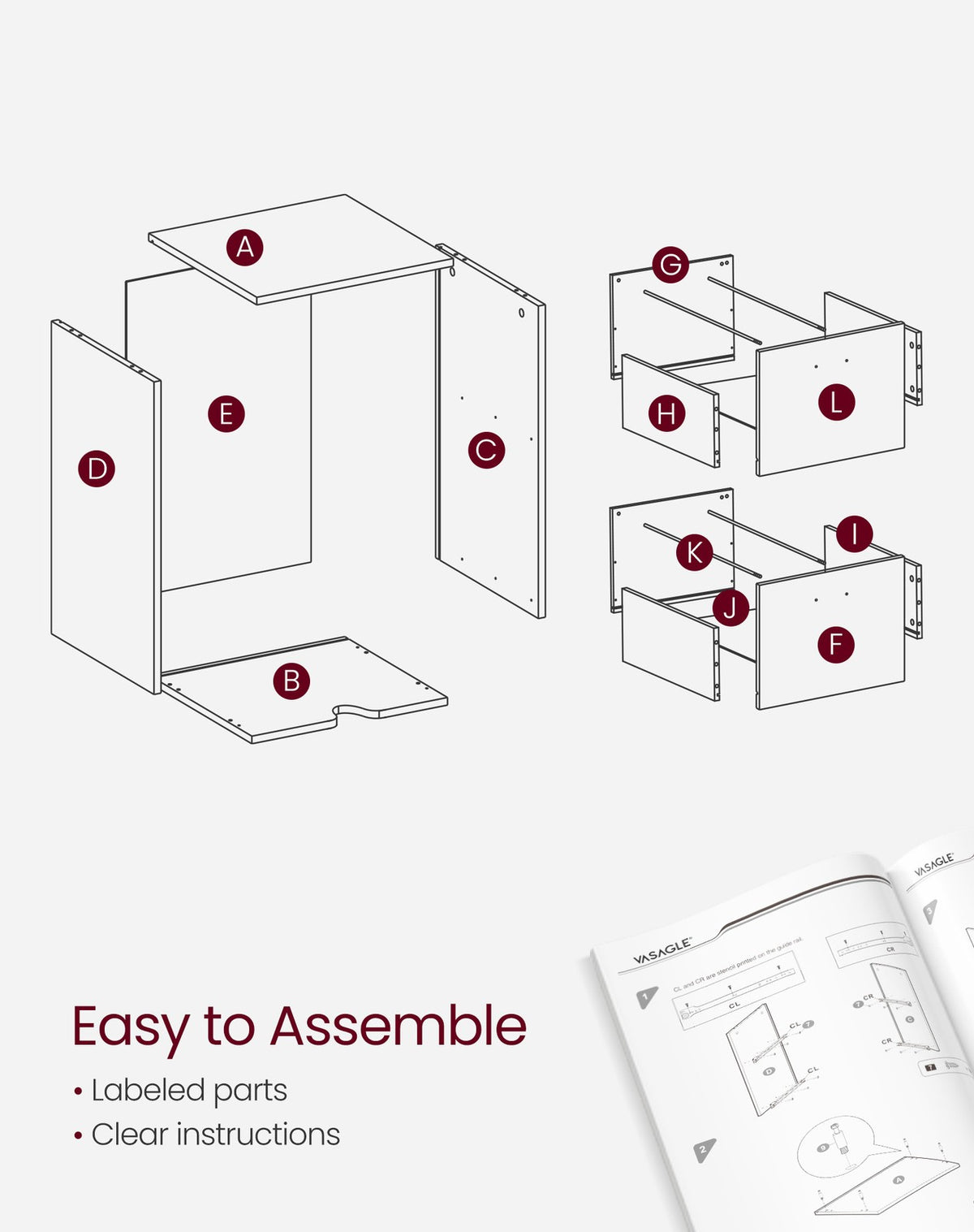 File Cabinet - 2-Drawer - Rolling - Industrial Style