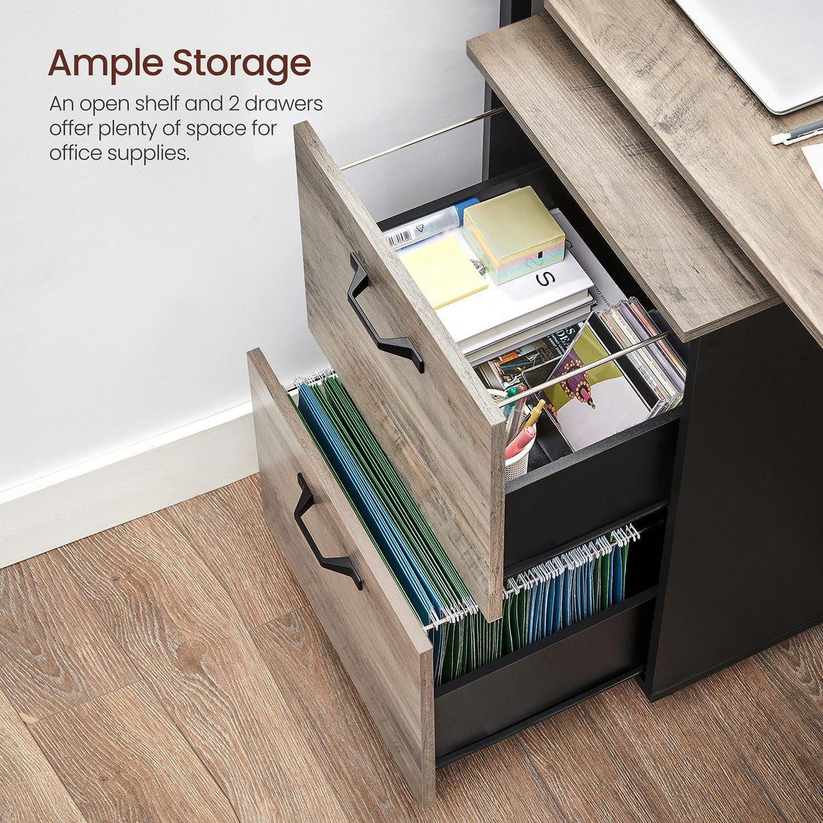 File Cabinet - 2-Drawer - Rolling - Industrial Style