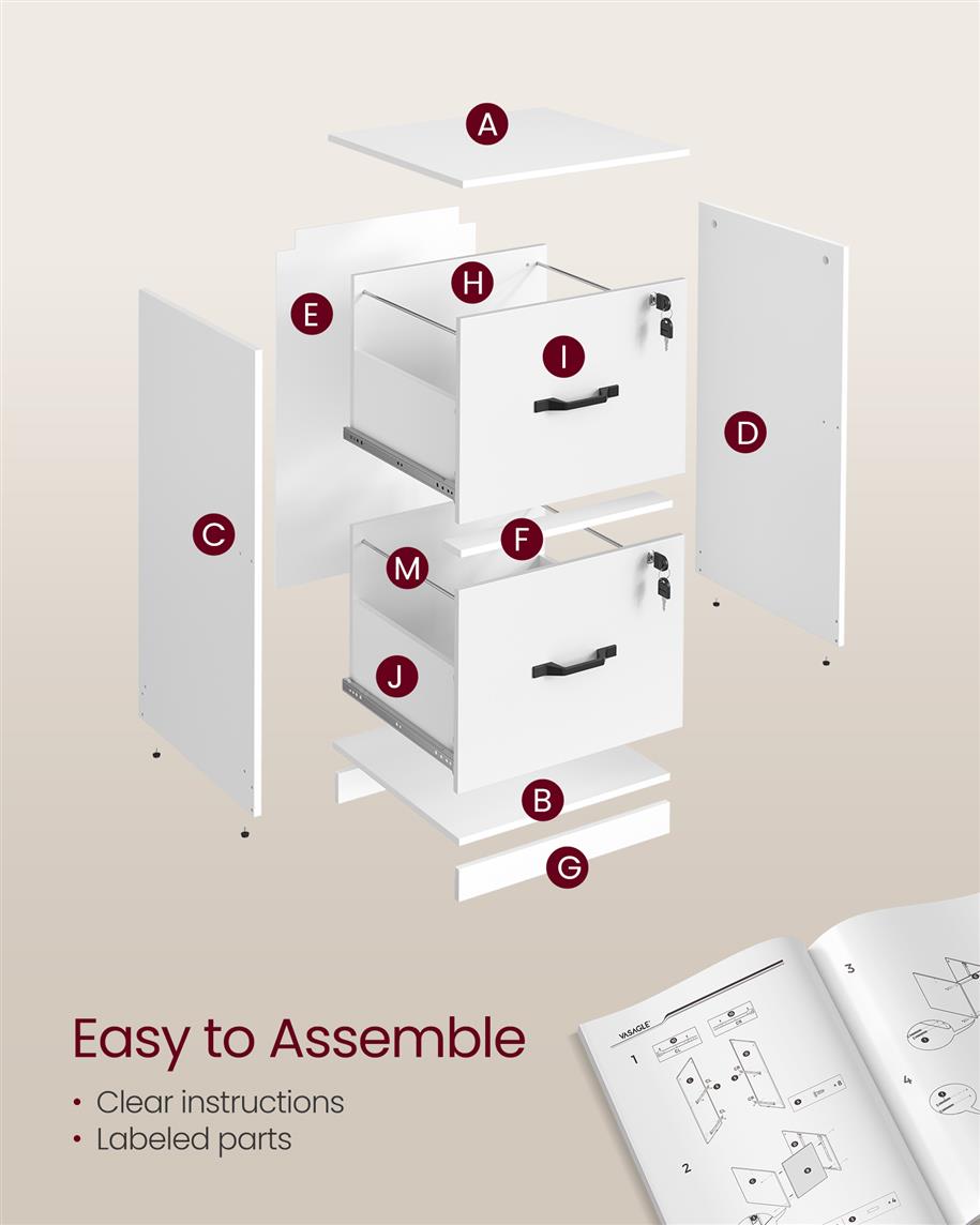 File Cabinet - 2 Drawers - Lockable - Printer Stand