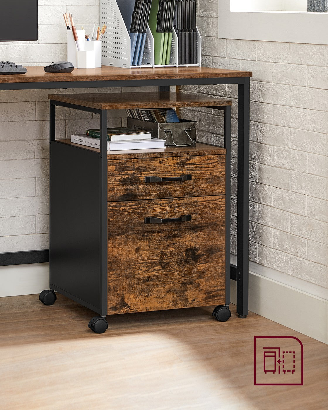 Mobile Filing Cabinet with Wheels