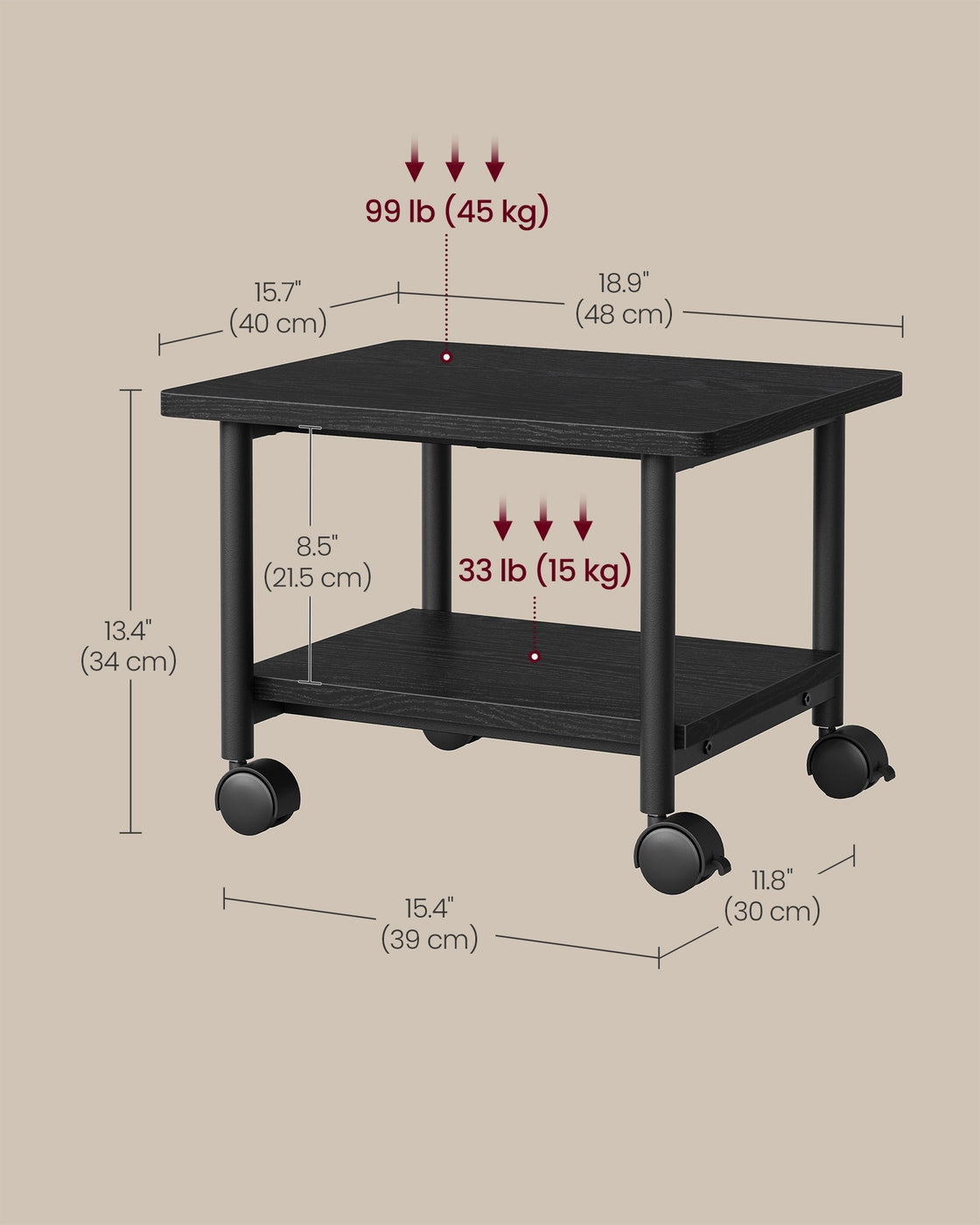Under Desk Printer Stand