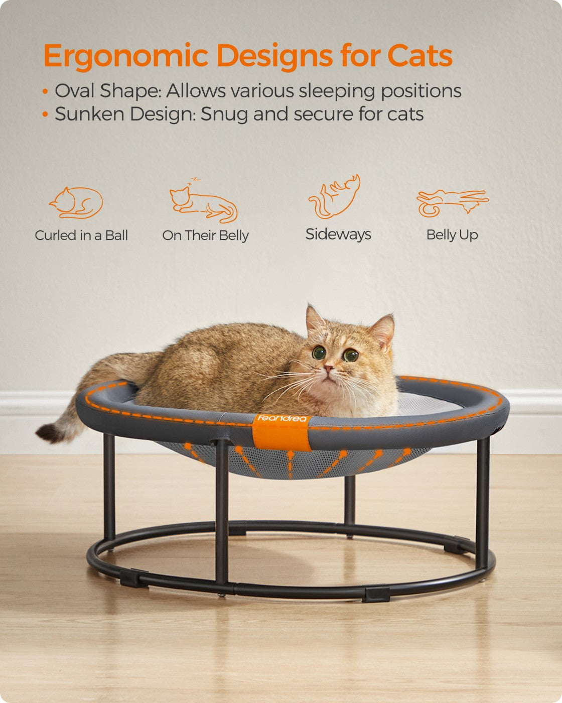 Elevated Cat Bed for Average Cats and Miniature Dogs - Up to 20 Lb Gray - Gray