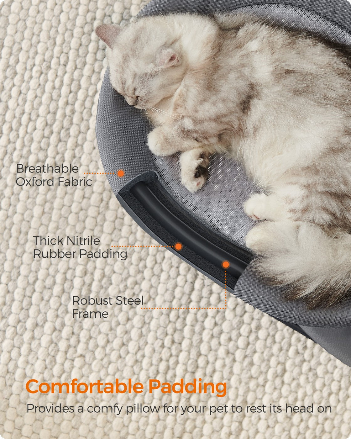 2-Tier Elevated Cat Bed for Multi-Cat Households Dove Gray