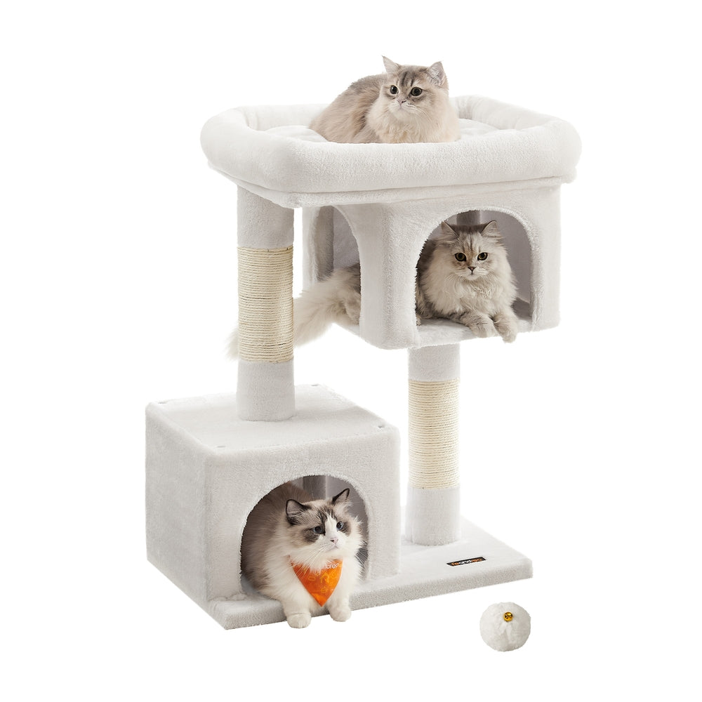 33.1-Inch Cat Tower for Large Cats Up to 16 Lb - Cream White - 23.6"L x 15.7"W x 33.1"H