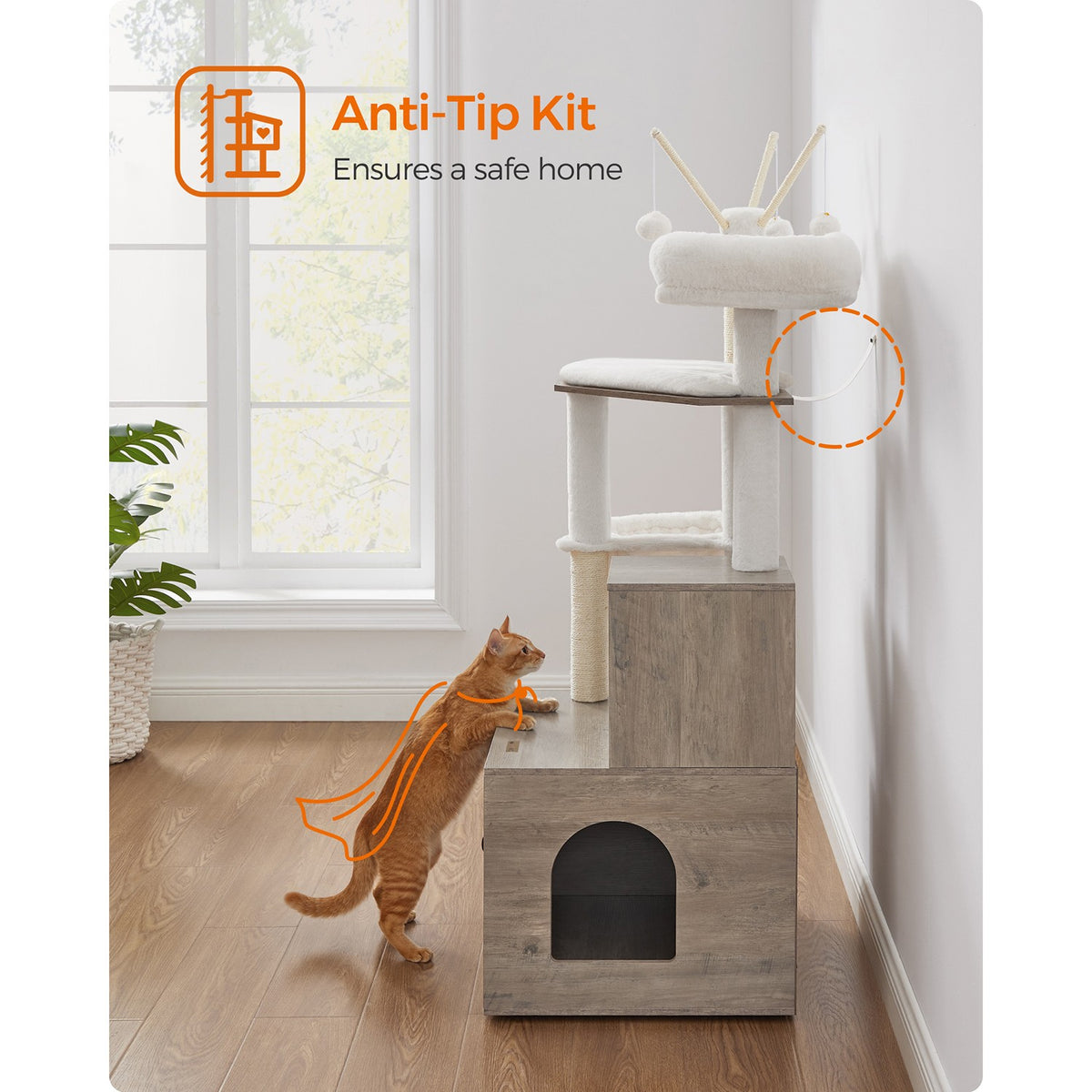Cat Tree - Hidden Litter Box Enclosure - Scratching Posts
