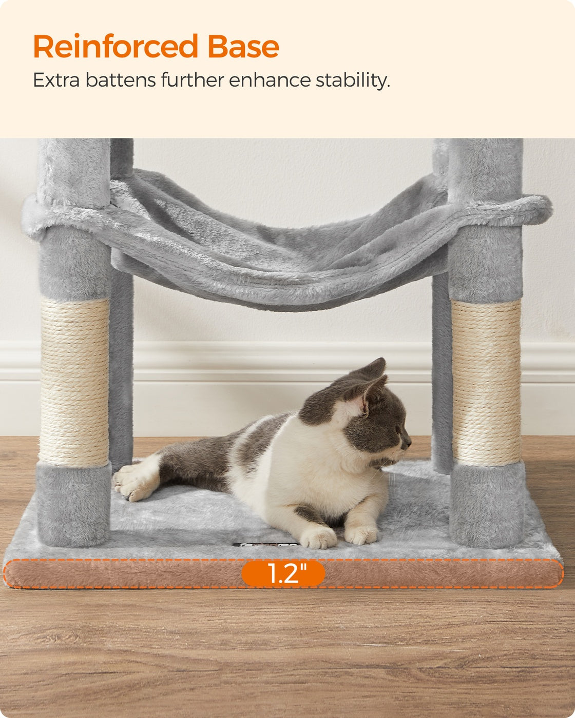 Cat Tree - Multi-Level Condo - 4 Scratching Posts - Hammock