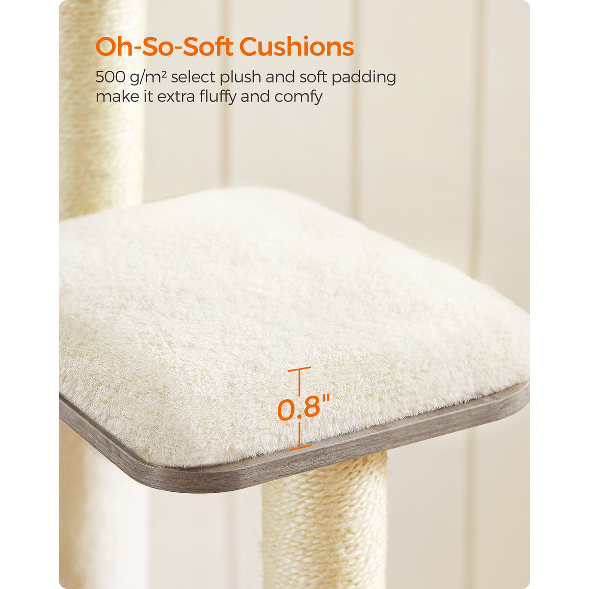65-Inch Modern Cat Tower - Greige