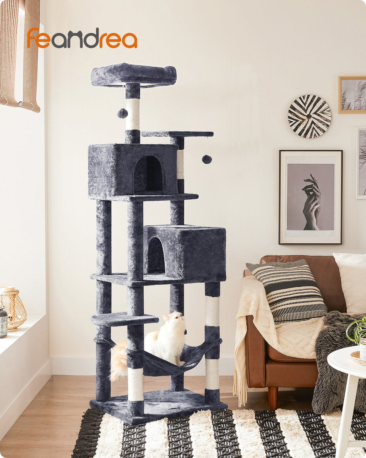 75.2-Inch Large Cat Tree Smoky Gray - Smoky Gray