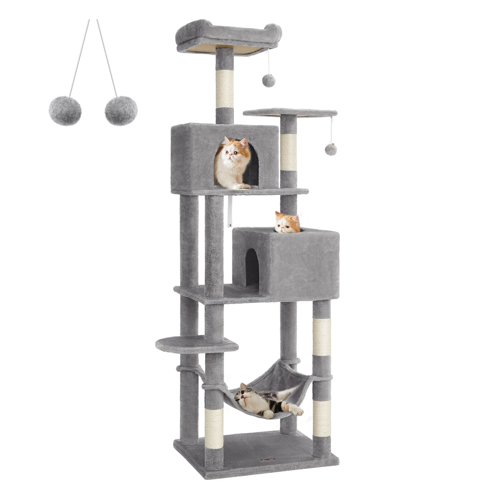 75.2-Inch Large Cat Tree Smoky Gray - Light Gray