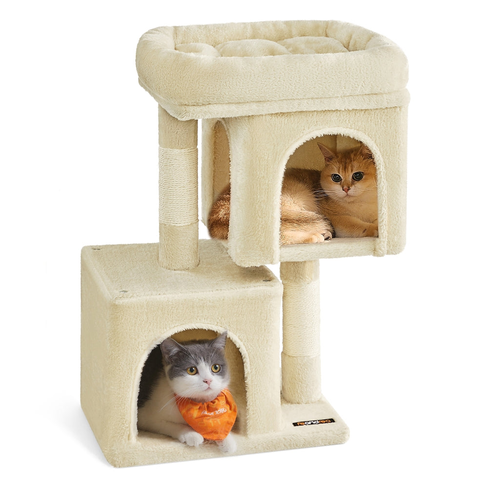 33.1-Inch Cat Tower for Large Cats Up to 16 Lb - Beige - 15.7"L x 11.8"W x 26.4"H
