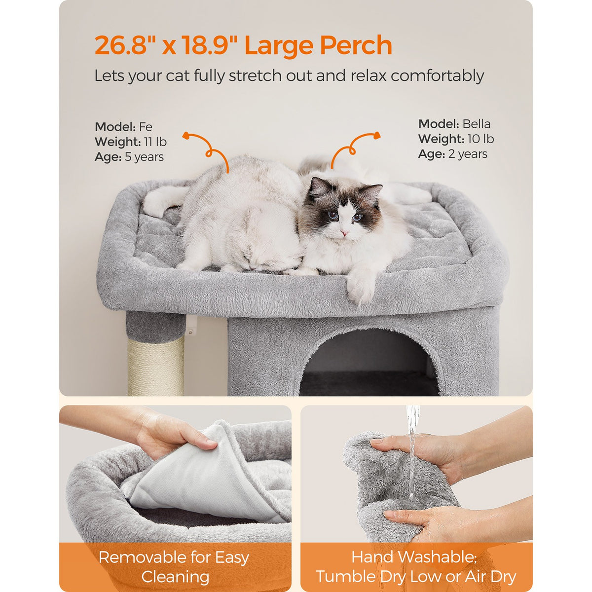 Cat Tree - Sisal Scratching Posts - For Cats Up to 16 lb - 33.1-Inch