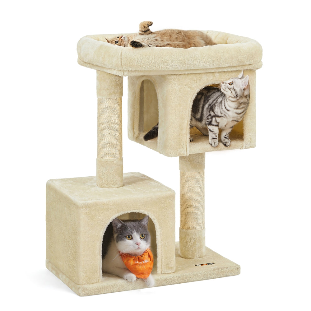 33.1-Inch Cat Tower for Large Cats Up to 16 Lb - Beige - 23.6"L x 15.7"W x 33.1"H