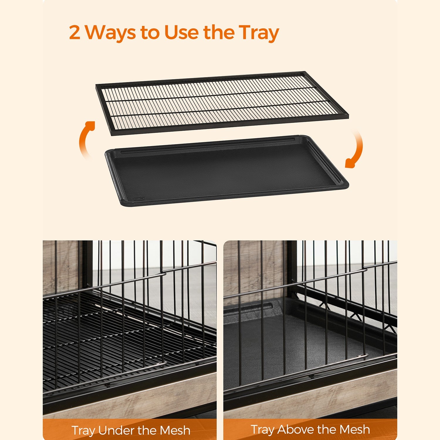 Modern Kennel for Dogs Indoor Up to 30 Lb - Greige