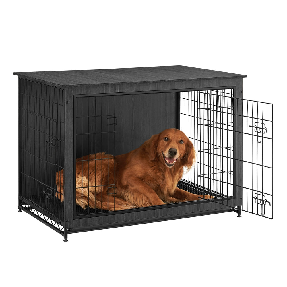 Modern Kennel for Dogs Indoor Up to 30 Lb - Ink Black - 44.1”L x 29.5”W x 32.3”H
