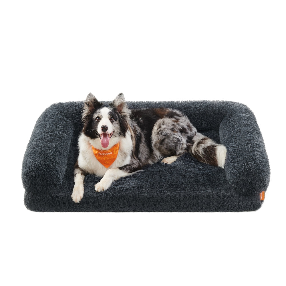 Orthopaedic Dog Sofa Bed for Medium and Large Dogs - Dark Gray - 42"L x 31.5"W x 9"H