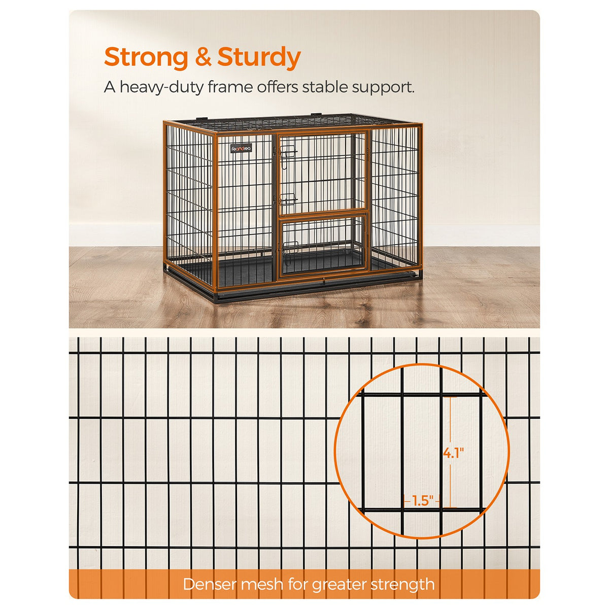 Heavy-Duty Dog Crate - Metal Frame
