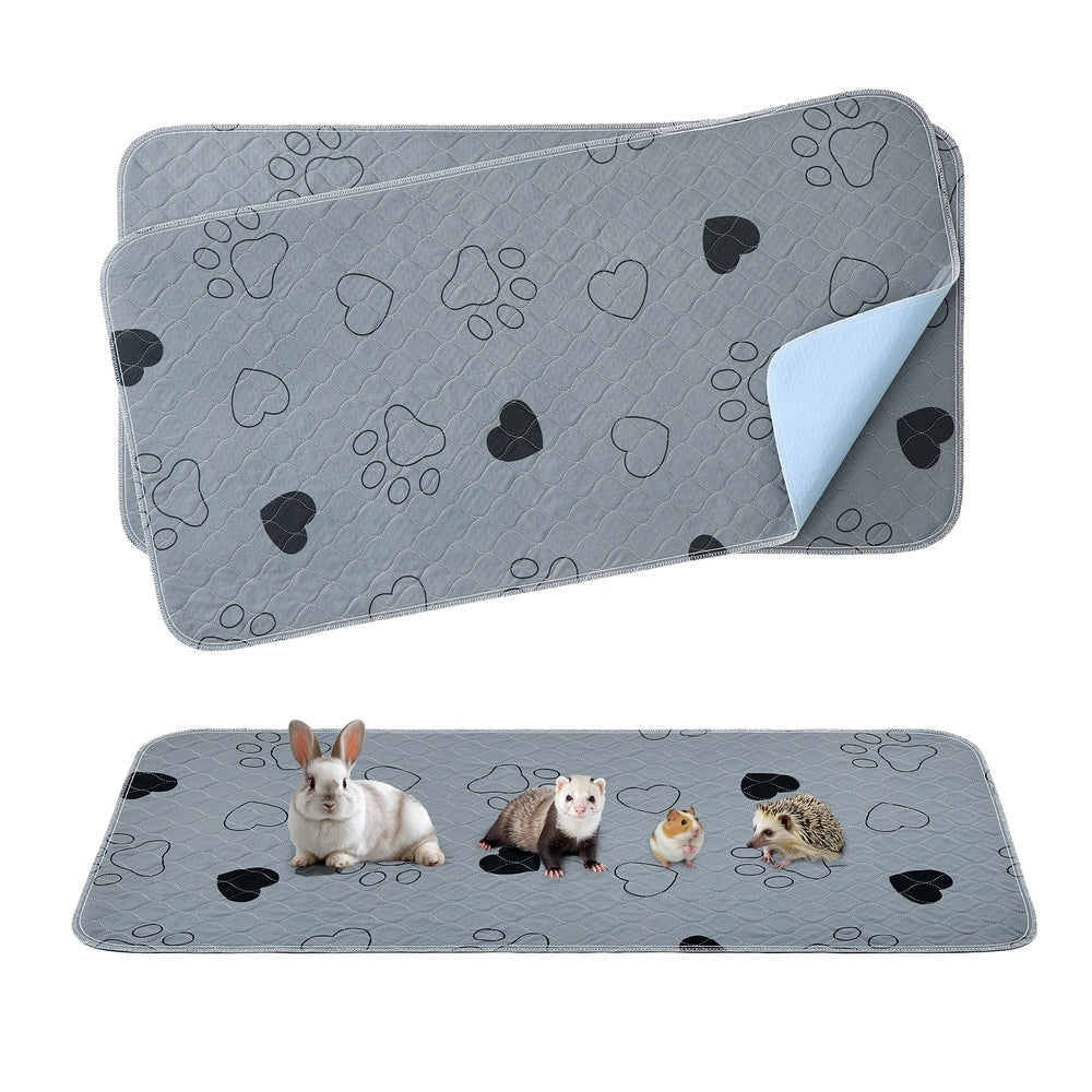 2 Pack Washable Pee Pads for Dogs - Up to 13 Lb - Gray L
