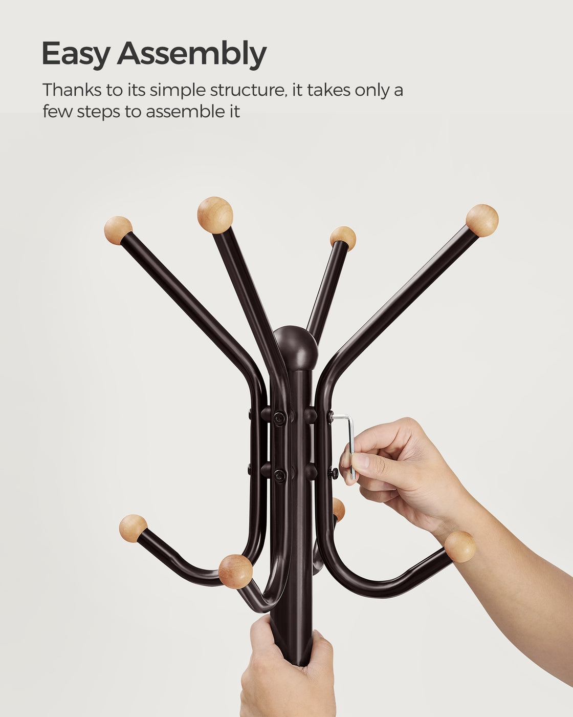 Coat Rack - Freestanding - 12 Hooks - 4-Leg Base
