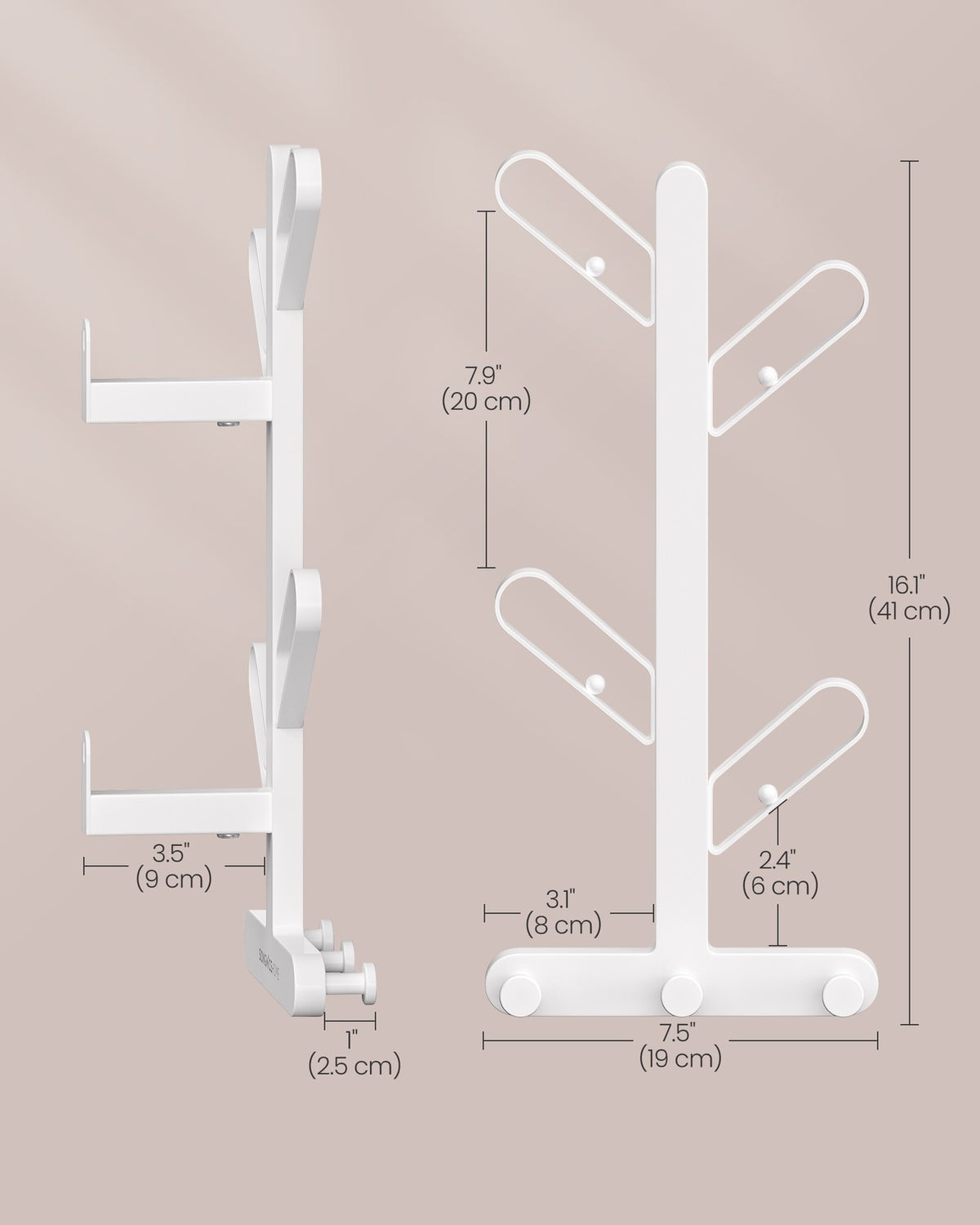 Wall-Mounted Coat Rack with 7 Hooks - Ball Tips