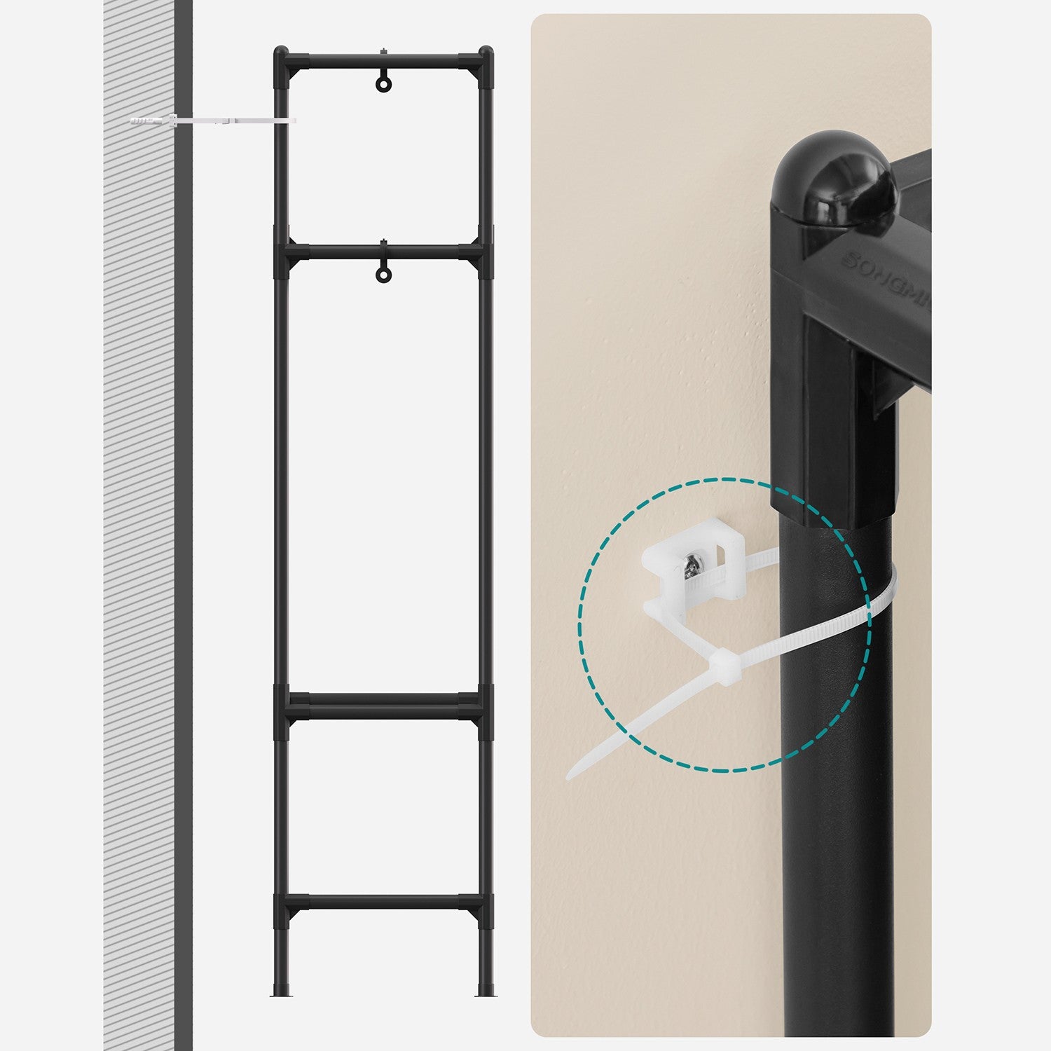 Heavy Duty Clothes Rack with Hanging Rails and Shelves