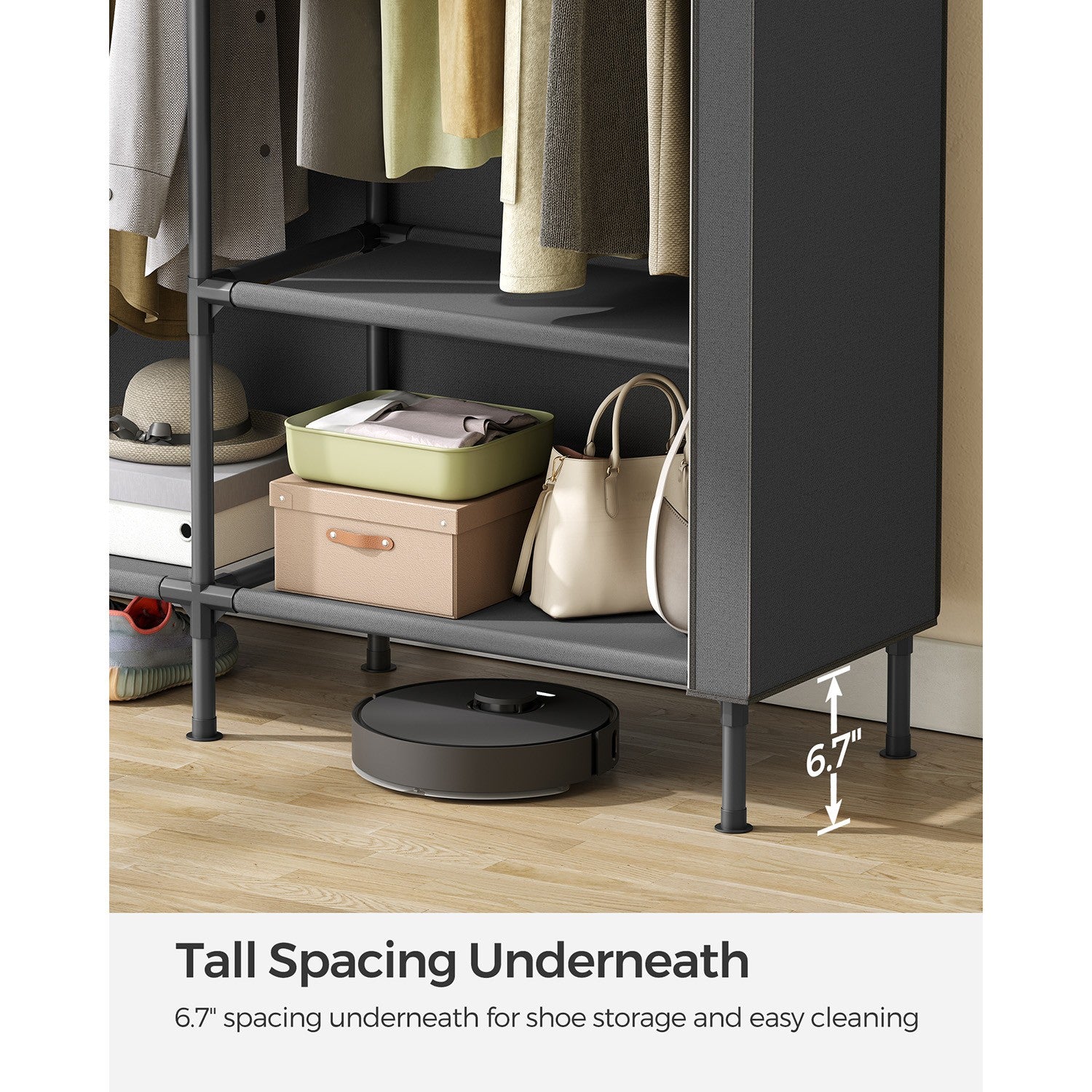 Portable Fabric Wardrobe Closet with Cover