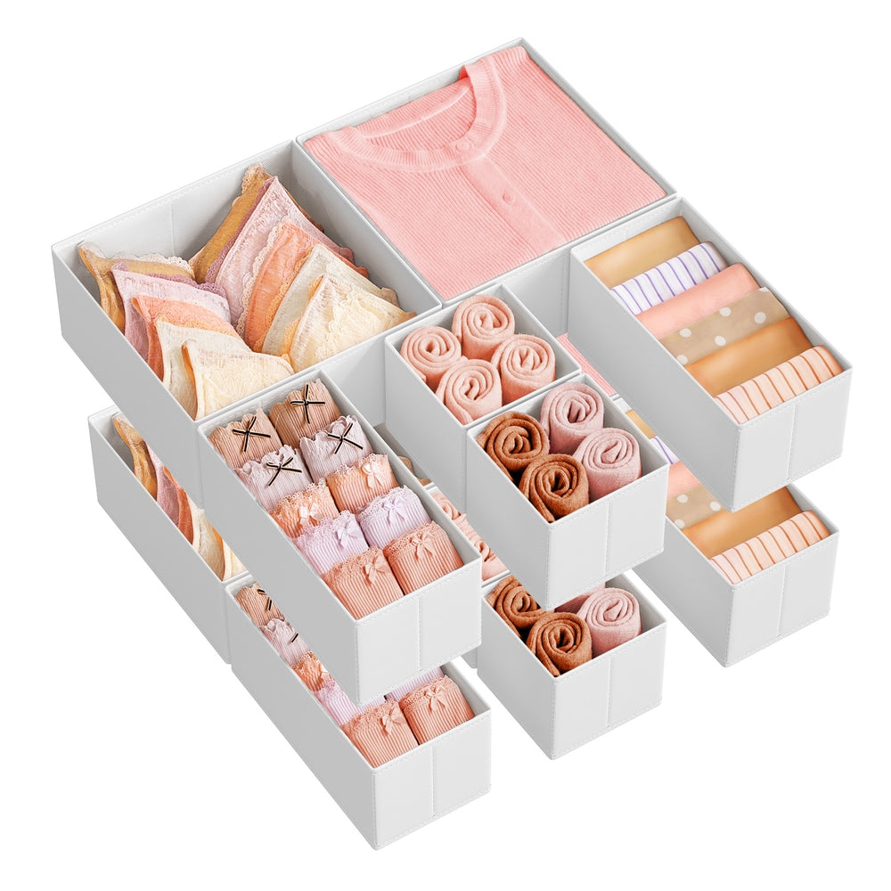 Drawer Divider Organizers - Set of 18 - Gray - White