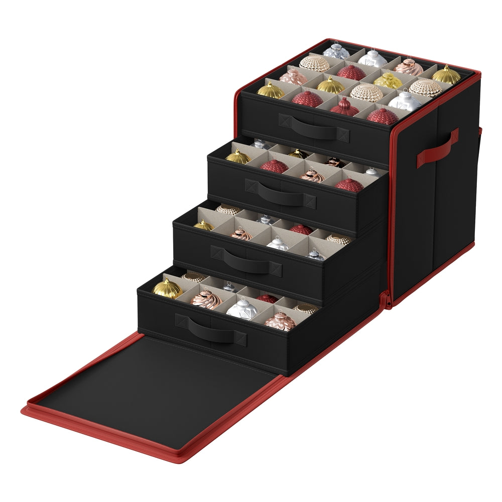 Christmas Ornament Storage Box with 64 Slots - Ink Black