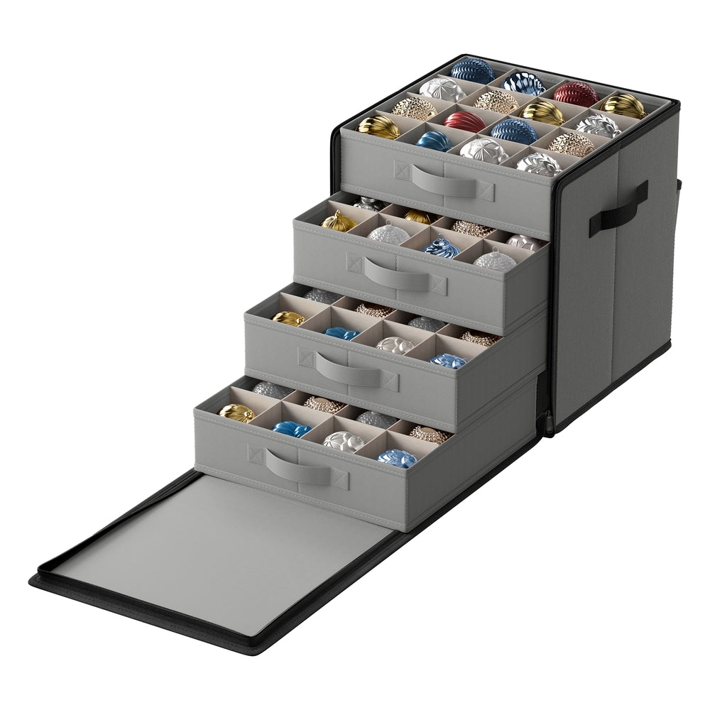 Christmas Ornament Storage Box with 64 Slots - Dove Gray
