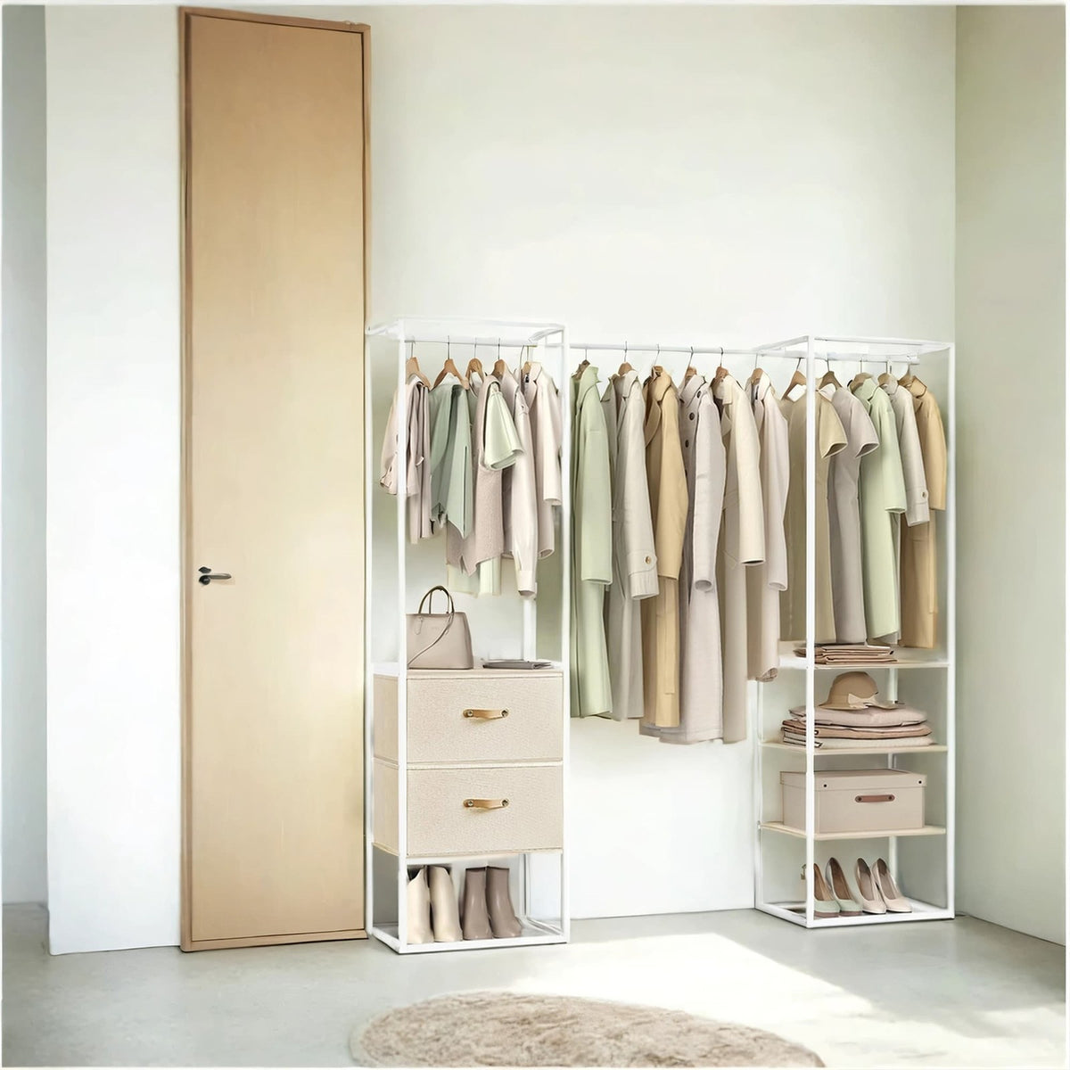 Clothes Rack - Freestanding Heavy-Duty - Extendable Hanging Rod