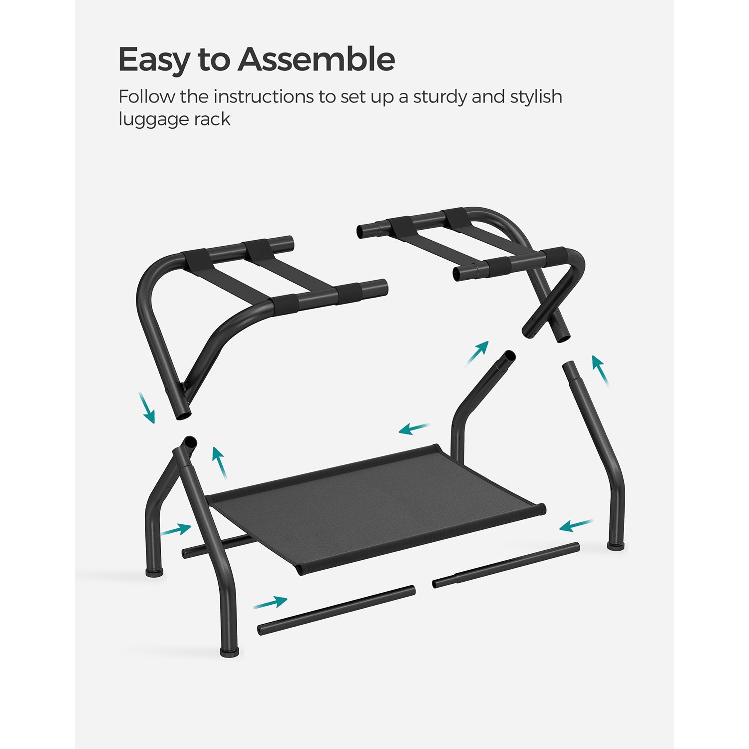Luggage Racks Set of 2 - Black