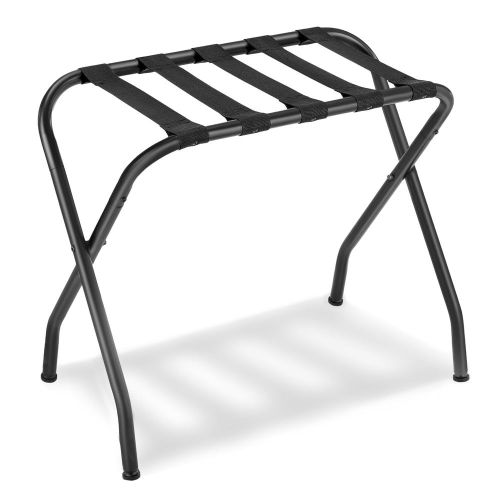 Pack of 2 Black Metal Folding Luggage Rack - Black