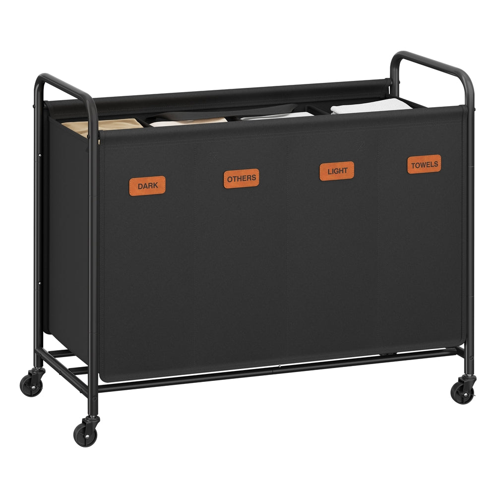 Rolling Laundry Sorter Cart - 2-Section - Removable Bags