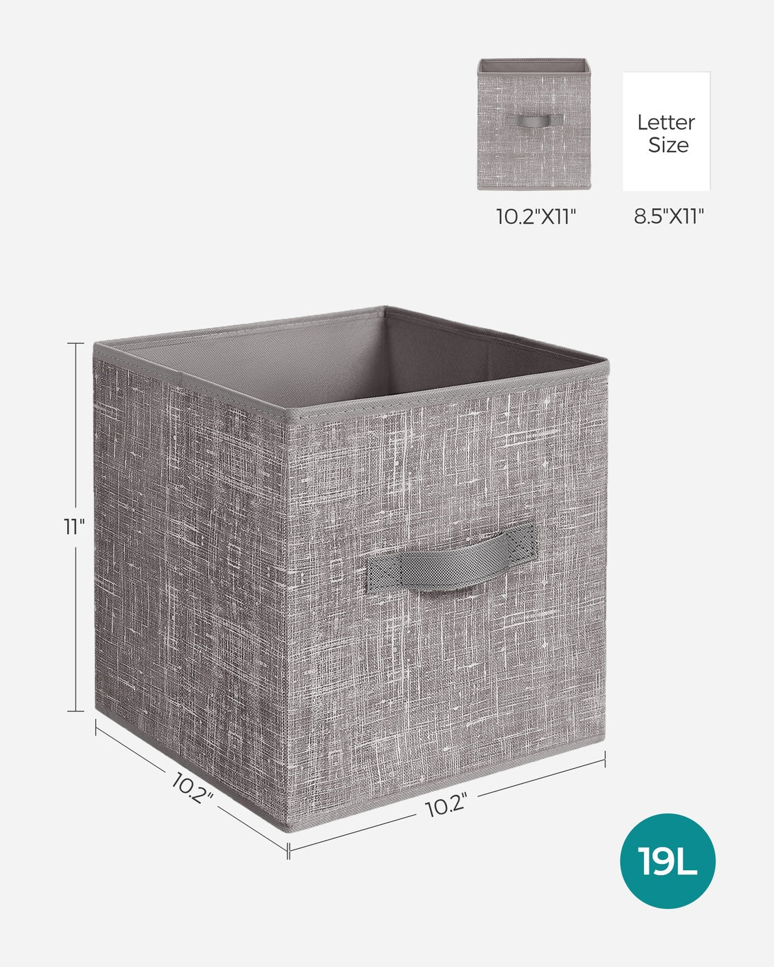 Non-Woven Fabric Storage Cubes with Double Handles - Taupe