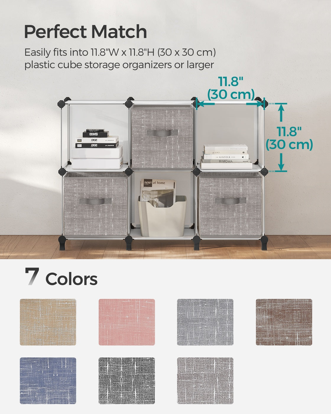 Non-Woven Fabric Storage Cubes with Double Handles - Taupe
