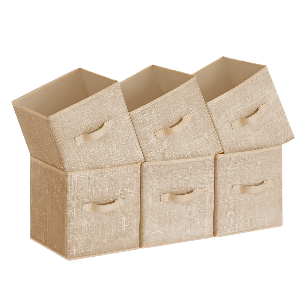 Non-Woven Fabric Storage Cubes with Double Handles - Sand Beige