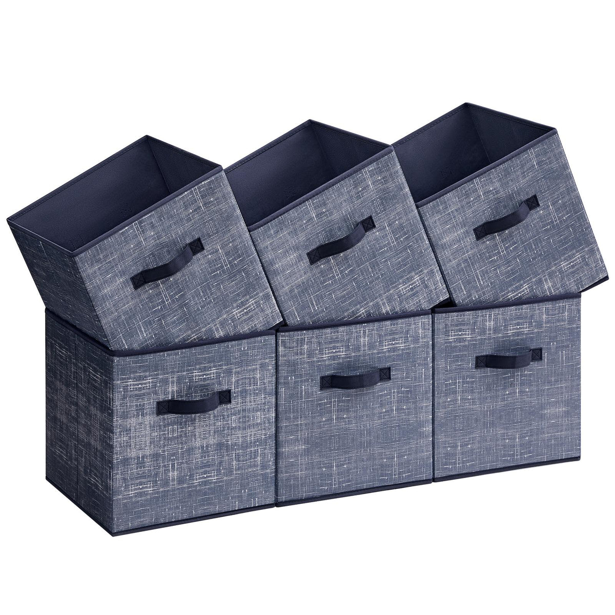Non-Woven Fabric Storage Cubes with Double Handles - Set of 6