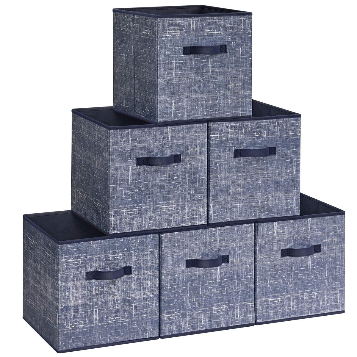 Non-Woven Fabric Storage Cubes with Double Handles - Set of 6