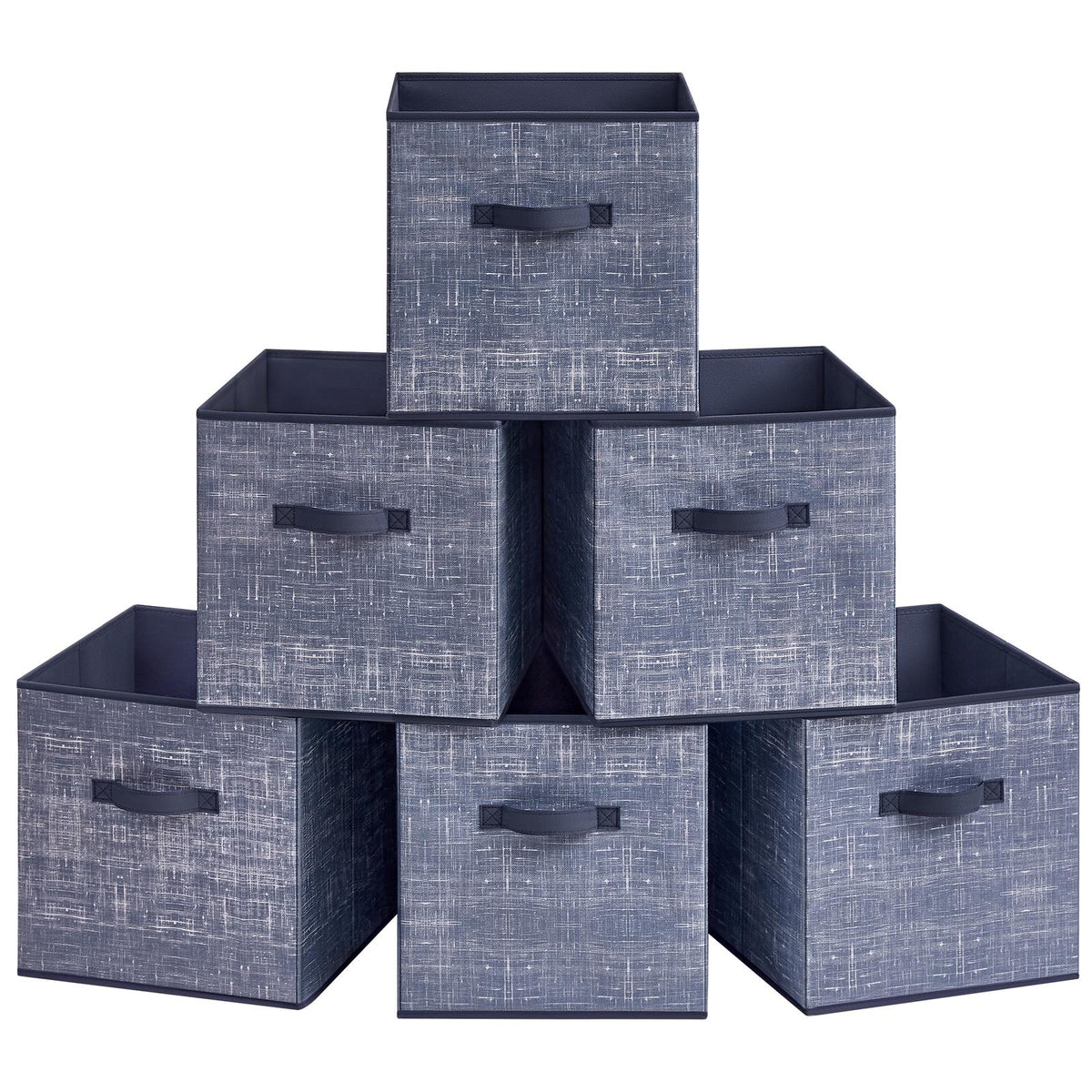 Non-Woven Fabric Storage Cubes with Double Handles - Set of 6