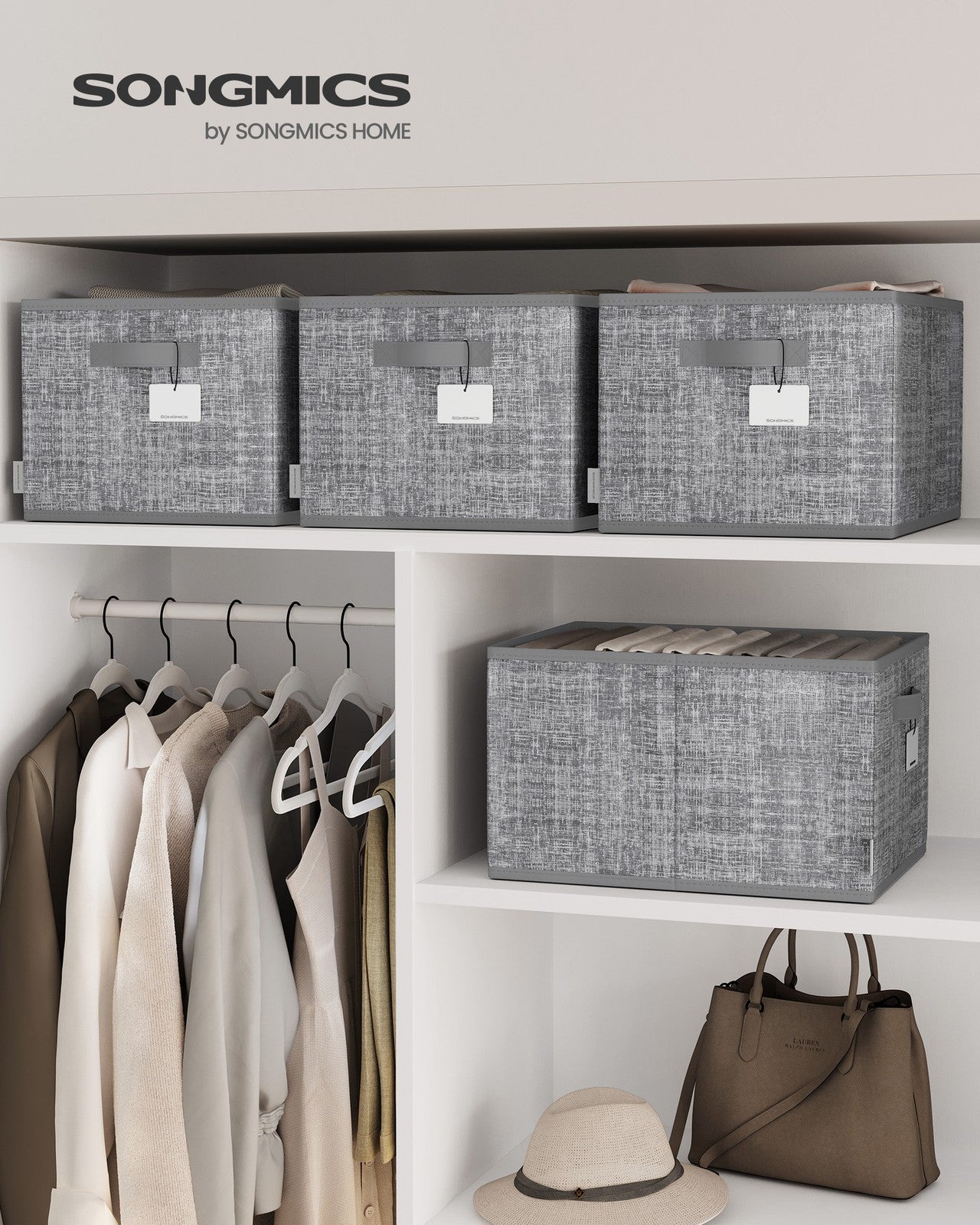 Set of 3 Fabric Storage Bin - Cattail Gray