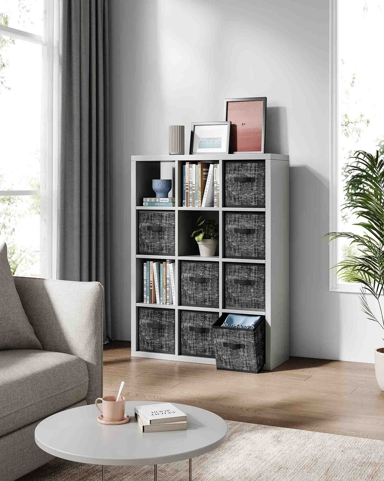 Set of 8 Foldable Storage Cubes - Ink Black