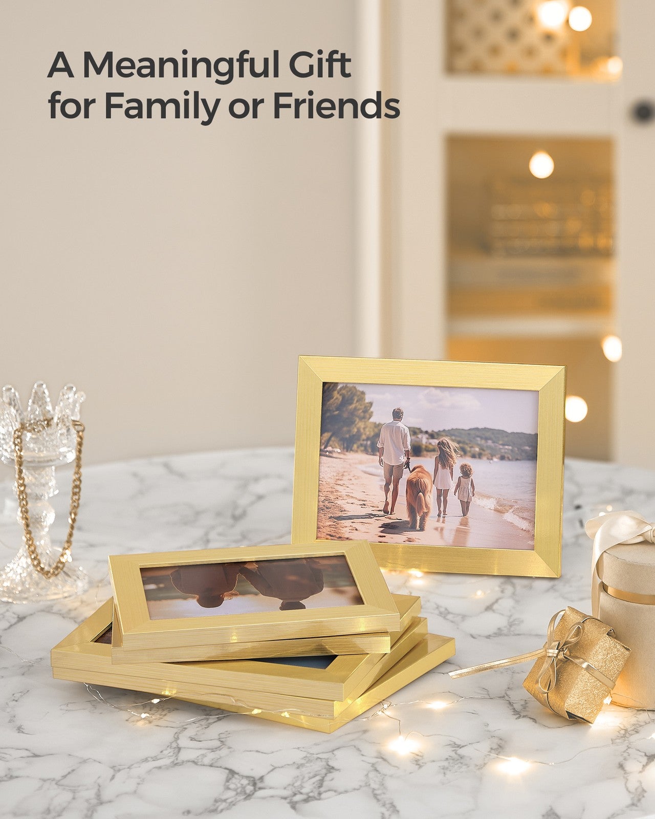 Collage Picture Frames - Set of 10 - Pale Gold