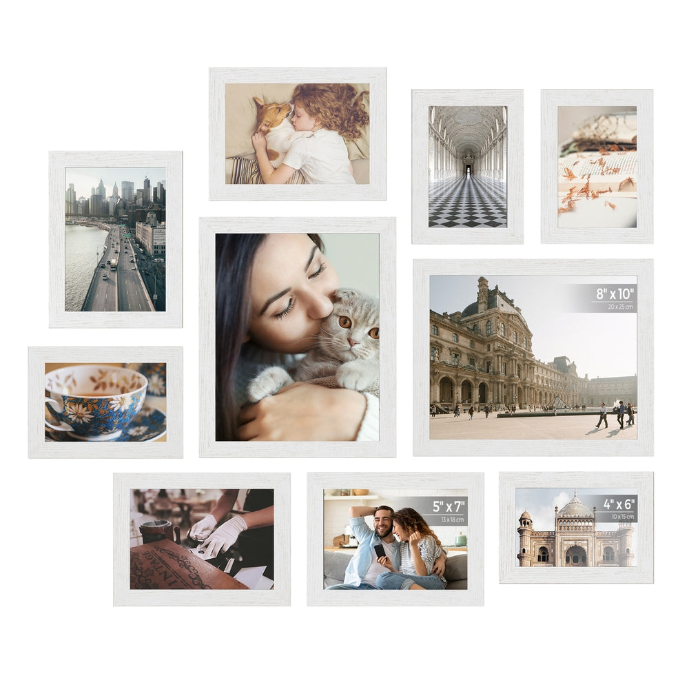 Collage Picture Frames - Set of 10 - Cloud White