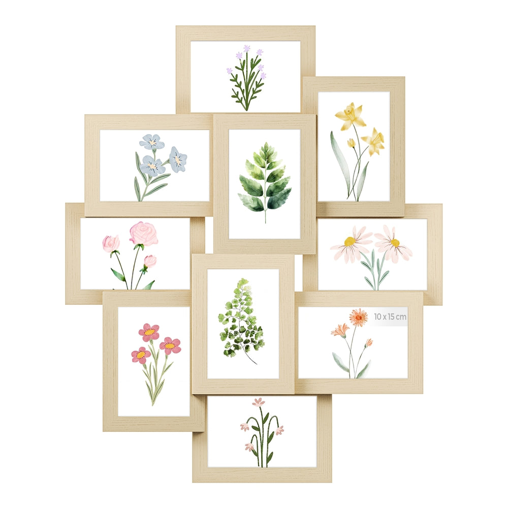 4x6 Picture Frames Collage for Wall Decor - Natural Beige - 23.6”L x 19.4”W
