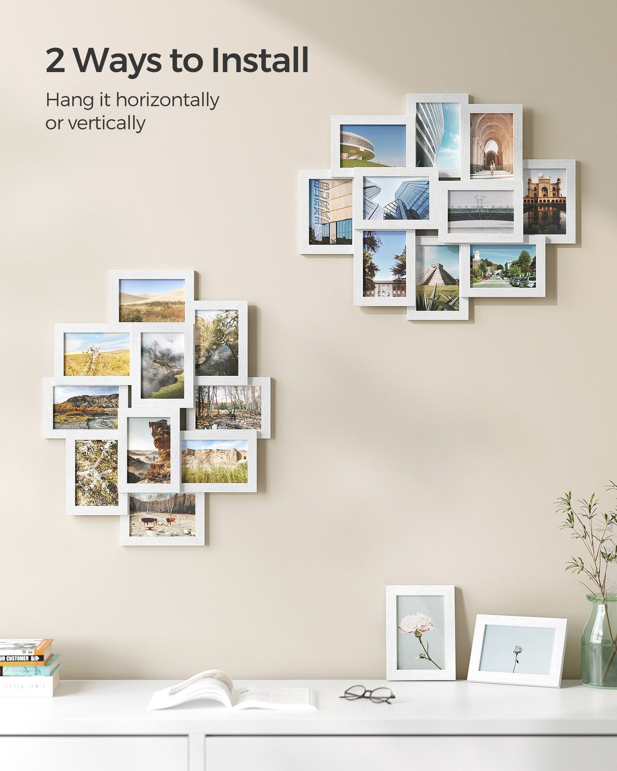 Picture Frame Collage - 4x6-Inch - Holds 10 Photos - For Wall Decor