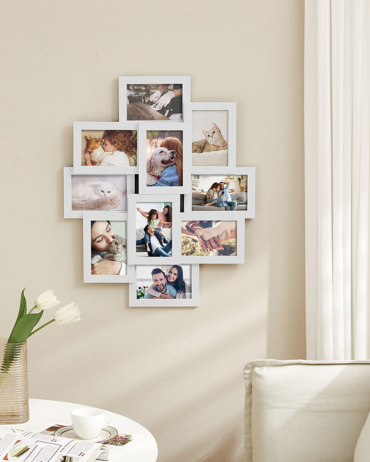 Picture Frame Collage - 4x6-Inch - Holds 10 Photos - For Wall Decor