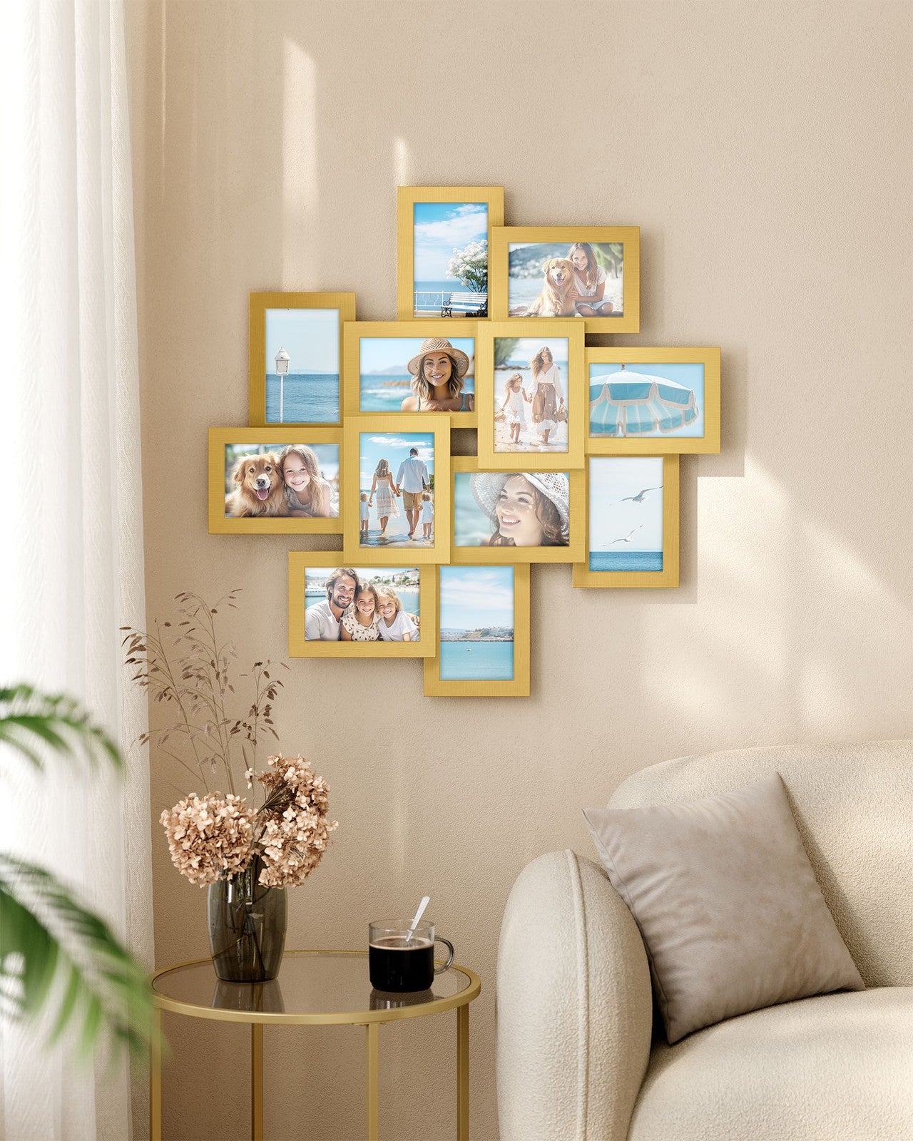 4x6 Collage Picture Frames - 12-Pack - Pale Gold