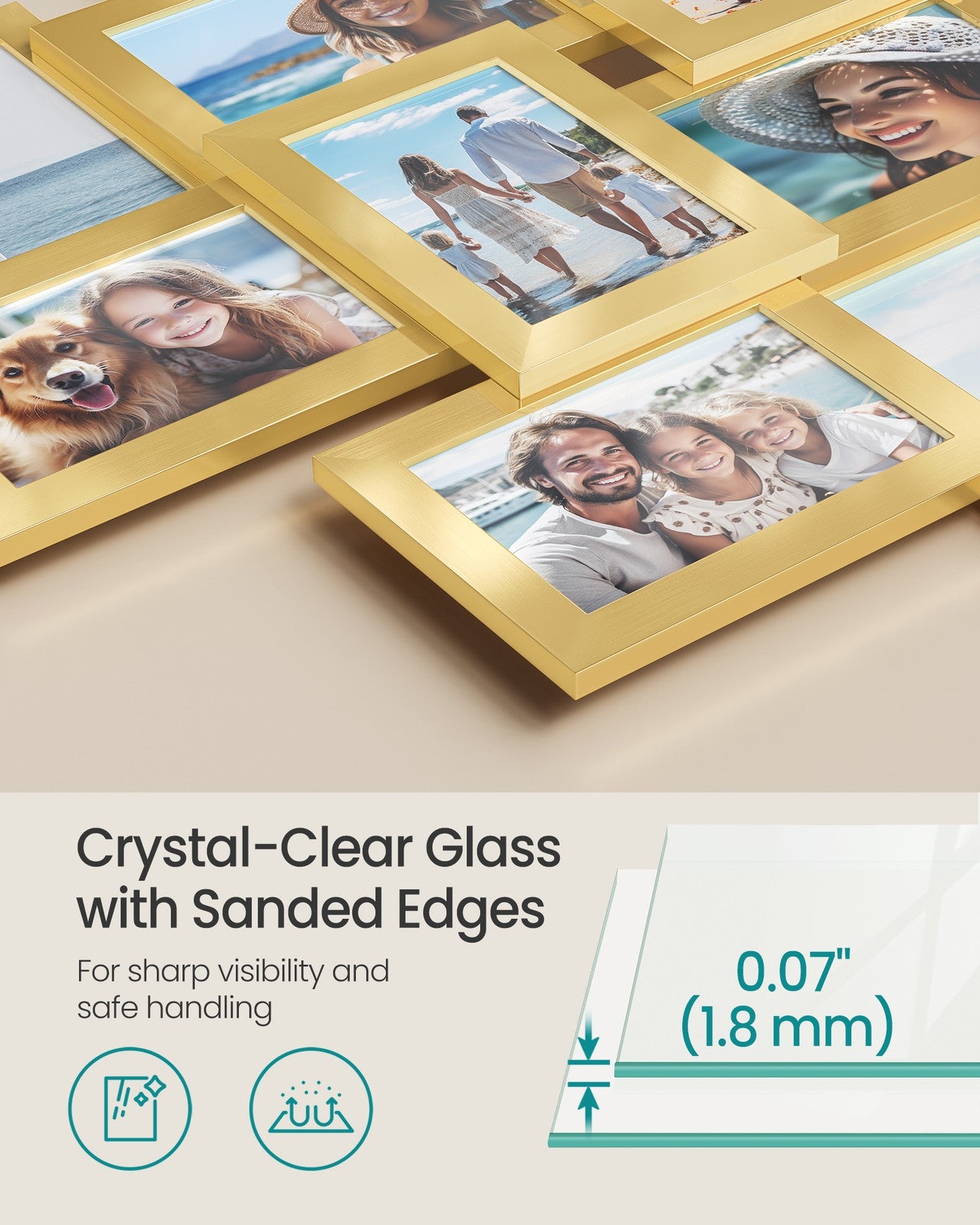 4x6 Collage Picture Frames - 12-Pack - Pale Gold